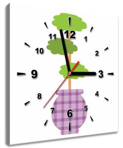 Obraz s hodinami Stromček vo váze Rozmery: 40 x 40 cm
