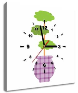 Obraz s hodinami Stromček vo váze Rozmery: 30 x 30 cm