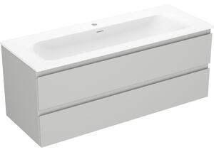 Mexen Orio, kúpeľňová skrinka 120 cm s umývadlom Vela, 2 zásuvky, šedá matná/biela matná, 91A10-12047-2-BFF62-W23M01