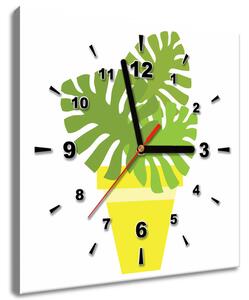 Obraz s hodinami Rastlinka v črepníku Rozmery: 30 x 30 cm