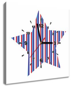 Obraz s hodinami Pásikavá hviezda Rozmery: 40 x 40 cm