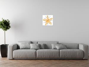 Obraz s hodinami Žltá hviezdica Rozmery: 40 x 40 cm