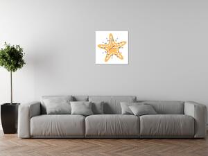 Obraz s hodinami Žltá hviezdica Rozmery: 40 x 40 cm