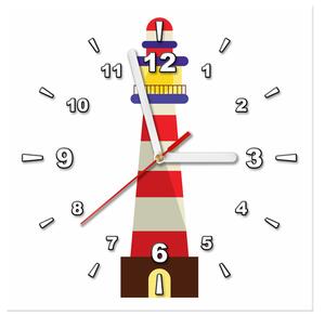 Obraz s hodinami Farebný maják Rozmery: 40 x 40 cm