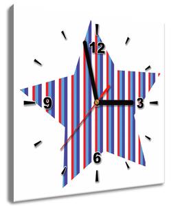 Obraz s hodinami Pásikavá hviezda Rozmery: 40 x 40 cm
