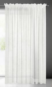 Design 91, Hotová záclona s riasiacou páskou - Lucy biela hladká, š. 1,4 m x d. 2,7 m