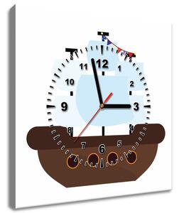 Obraz s hodinami Rozprávková plachetnica Rozmery: 30 x 30 cm