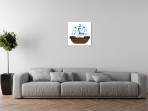 Obraz s hodinami Rozprávková plachetnica Rozmery: 30 x 30 cm