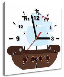 Obraz s hodinami Rozprávková plachetnica Rozmery: 40 x 40 cm