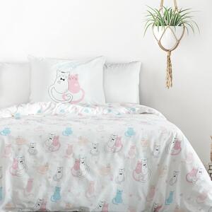 EUROFIRANY Detská posteľná súprava z prírodnej bavlnenej tkaniny so vzorom dinosaurov 140 cm x 200 cm sivá 100 % bavlna