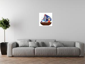 Obraz s hodinami Na malej loďke Rozmery: 30 x 30 cm