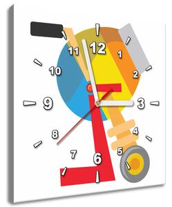 Obraz s hodinami Miešačka Rozmery: 40 x 40 cm