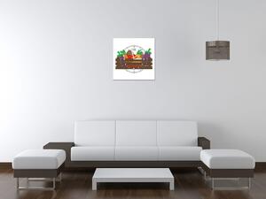 Obraz s hodinami Bednička so zeleninou Rozmery: 30 x 30 cm