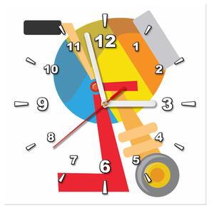 Obraz s hodinami Miešačka Rozmery: 30 x 30 cm