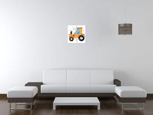 Obraz s hodinami Traktor Rozmery: 30 x 30 cm