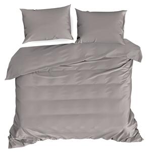 EUROFIRANY Hladká a ľahká posteľná bielizeň z kvalitnej bavlnenej tkaniny 180 cm x 200 cm popolavá satén 100% bavlna