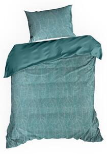 Tyrkysové posteľné obliečky BOX z vysoko kvalitného bavlneného saténu 140x200 cm, 70x90 cm