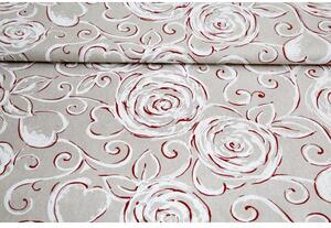 Mondo Italy Bavlnený obrus na stôl MONDY so vzormi ruží a srdiečok 90x90 cm