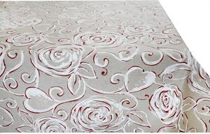 Mondo Italy Bavlnený obrus na stôl MONDY so vzormi ruží a srdiečok 90x90 cm