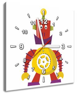 Obraz s hodinami Dlhoruký robot Rozmery: 40 x 40 cm