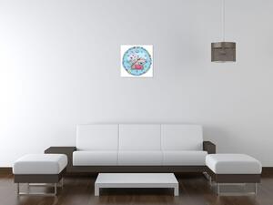 Obraz s hodinami Zaľúbení mackovia Rozmery: 40 x 40 cm
