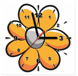 Obraz s hodinami Žltý kvietok Rozmery: 40 x 40 cm