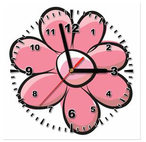 Obraz s hodinami Ružový kvietok Rozmery: 40 x 40 cm
