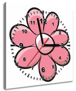 Obraz s hodinami Ružový kvietok Rozmery: 30 x 30 cm