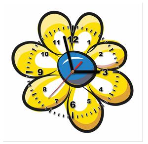 Obraz s hodinami Citrónový kvietok Rozmery: 30 x 30 cm