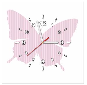 Obraz s hodinami Pásikavý motýlik Rozmery: 40 x 40 cm