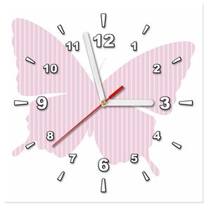 Obraz s hodinami Pásikavý motýlik Rozmery: 30 x 30 cm