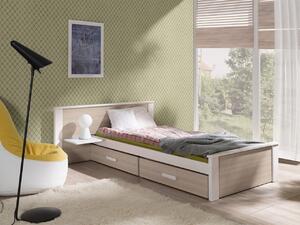 Detská posteľ Almerie, 90x200cm, biela / sonoma