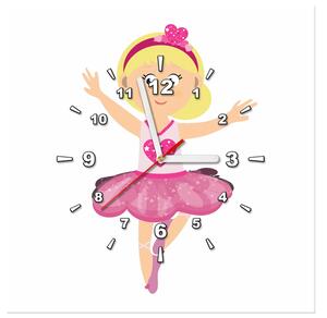 Obraz s hodinami Malá baletka v tanci Rozmery: 40 x 40 cm