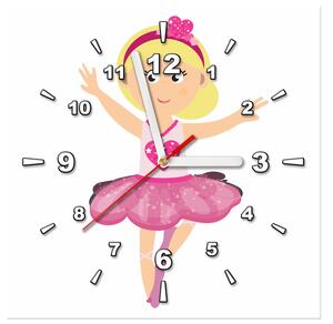 Obraz s hodinami Malá baletka v tanci Rozmery: 30 x 30 cm