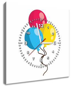 Obraz s hodinami Farebné balóniky Rozmery: 40 x 40 cm