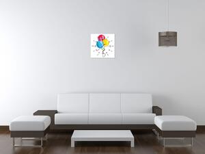 Obraz s hodinami Farebné balóniky Rozmery: 30 x 30 cm
