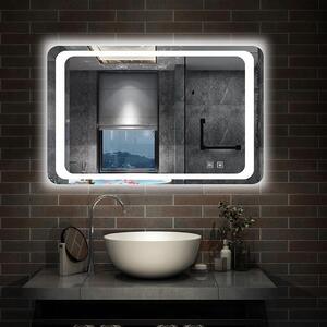 D‘Eluxe Kúpeľňové podsvietené LED zrkadlo 80x60cm DOUBLE TOUCH UF33C
