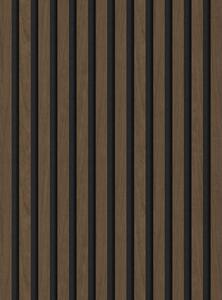 Mexen Lam-F, akustické stenové lamely 275 × 30 cm, plstený podklad 8 mm, technická dyha, orech espresso, S105-275307-3015-019