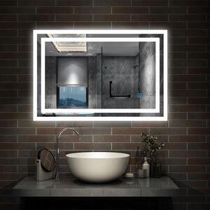 D‘Eluxe Kúpeľňové podsvietené LED zrkadlo 60x50cm SINGLE TOUCH PS33K
