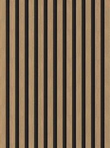 Mexen Lam-F, akustické stenové lamely 275 × 30 cm, plstený podklad 8 mm, technická dyha, orech ľanový, S105-275307-3015-015