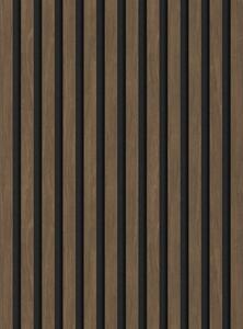 Mexen Lam-F, akustické stenové lamely 275 × 30 cm, plstený podklad 8 mm, technická dyha, orech kakaový, S105-275307-3015-018