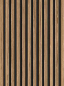 Mexen Lam-F, akustické stenové lamely 275 × 30 cm, plstený podklad 8 mm, technická dyha, orech svetlý, S105-275307-3015-017