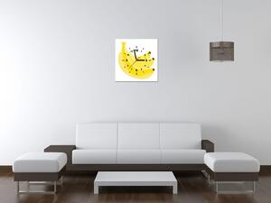 Obraz s hodinami Banány Rozmery: 30 x 30 cm