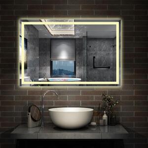 D‘Eluxe Kúpeľňové podsvietené LED zrkadlo 80x60cm SINGLE TOUCH RU18T