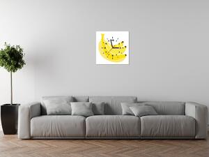 Obraz s hodinami Banány Rozmery: 40 x 40 cm