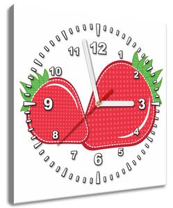 Obraz s hodinami Jahody Rozmery: 30 x 30 cm