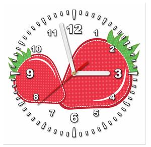 Obraz s hodinami Jahody Rozmery: 30 x 30 cm