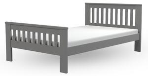 Drevená jednolôžková posteľ 120x200 s roštom Laura - sivá