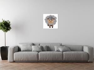 Obraz s hodinami Sivá ovečka Rozmery: 40 x 40 cm