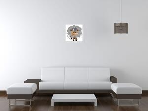 Obraz s hodinami Sivá ovečka Rozmery: 40 x 40 cm